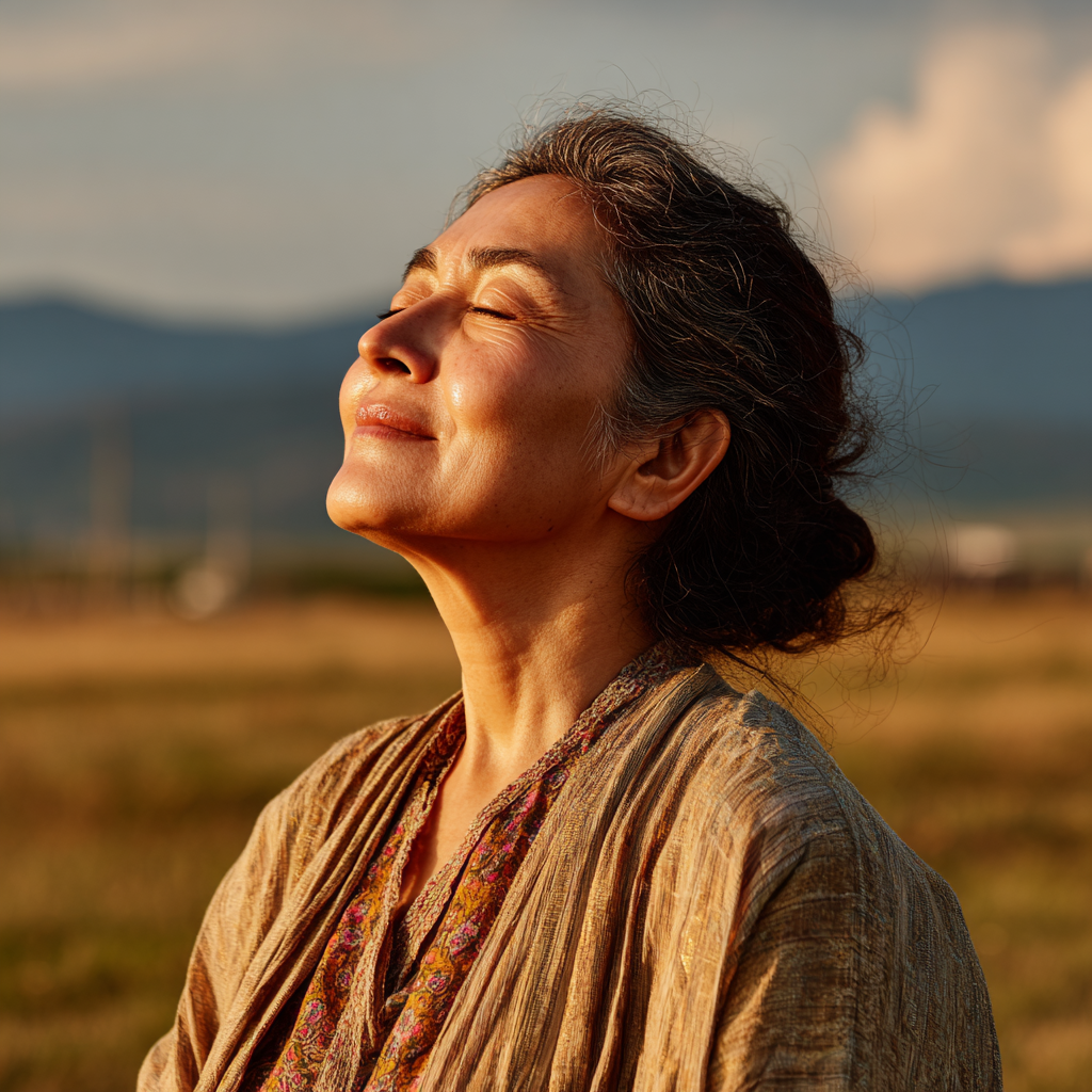 O'zbekistonlik o'rta yoshdagi erkak va ayol jamoada yoga mashqlarini bajarib, tinch va xursand ko'rinishda